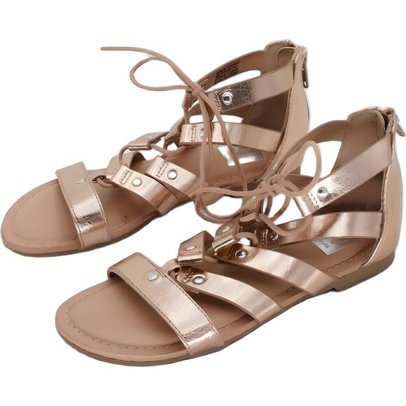 Dolce Vita Rose Gold Gladiator Summer Sandals - Size 1 M Big Kid - Picture 2 of 6